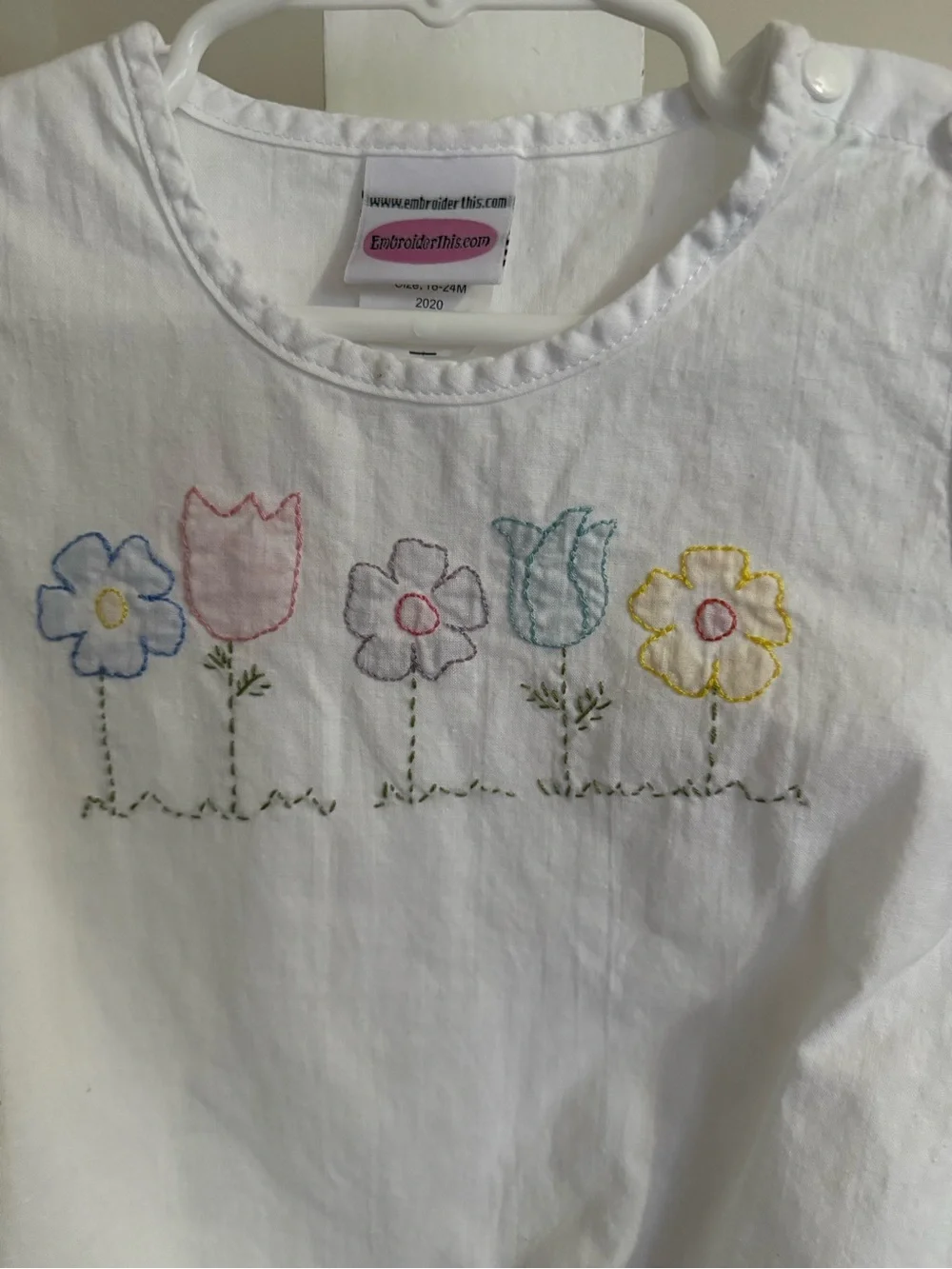 Embroidered Flower Romper